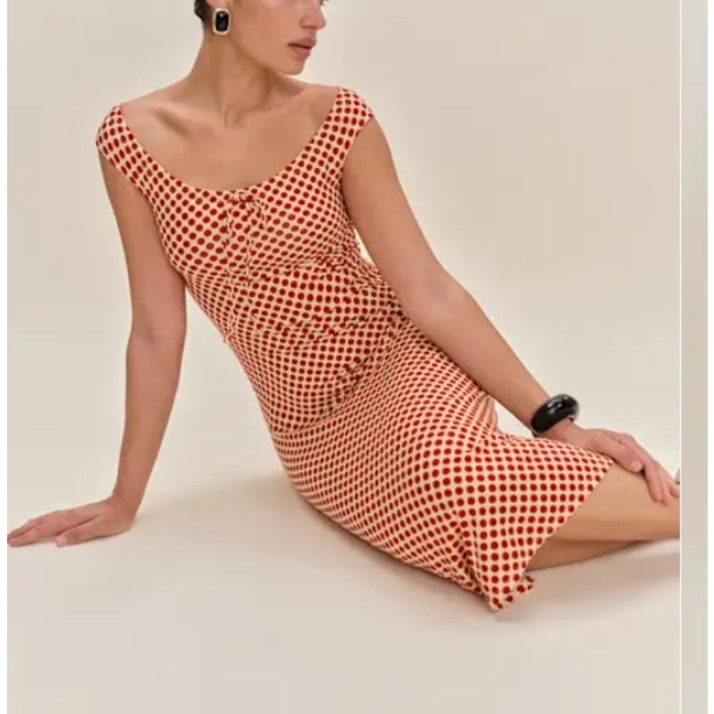 NEW! Reformation Milo Knit Dress Pamplona Dot Size S - Picture 3 of 6